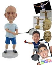 Personalized Bobblehead Badminton Player In Action Shot Pose - Sports &amp; Hobbies  - £73.36 GBP