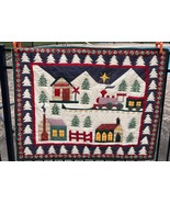 Hawthorne Hill Hand Quilted Christmas Trainride Quilt Rod Pocket For Han... - €33,93 EUR