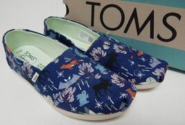 Toms Alpargata Size 5.5 M EU 36 Women&#39;s Loafers Woodland Creatures Blue ... - $25.37 CAD