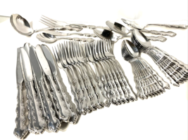 Lot of 46 Pieces Oneida MOZART Deluxe Stainless Glossy Silverware Flatware - $153.45