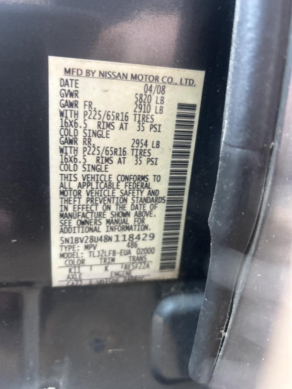 Wheel 16x6-1/2 Steel 15 Holes Fits 04-09 QUEST 1400932 Item image 13