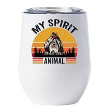 My Spirit Is Shih Tzu Dog Tumbler 12oz With Lid Gift for Animal Lover - Vintage  - £18.10 GBP