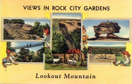 1950&#39;s Rock City Garden Views, Lookout Mountain, Tennessee - £4.74 GBP