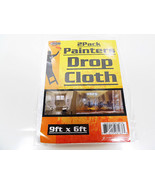 2 Drop Cloths Plastic Painting Cloth 9&#39;x6&#39; Painters Clear Table Cover Fo... - £6.05 GBP
