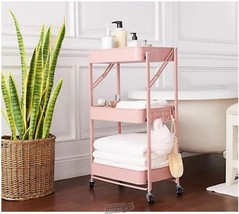 Tidy &amp; Co. Collapsible 3-Tier Rolling Cart GREY - $45.55