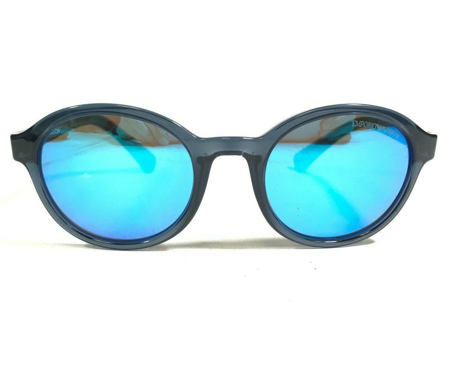 Emporio Armani Sunglasses EA4054 5373/55 Blue Round Frames w/ Blue Mirrored Lens - £59.81 GBP