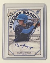 Brayden Taylor RC Auto On Card 2023 ONYX Vintage Extended Baseball - MLB TB Rays - £14.70 GBP