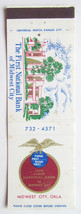 The First National Bank of Midwest City - Oklahoma 20 Strike Matchbook Cover OK - £1.18 GBP