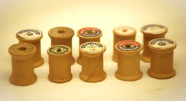 Wooden Empty Thread Spools Belding Coat Star Crafts Quilting Sewing Lot of 10 a - £11.81 GBP