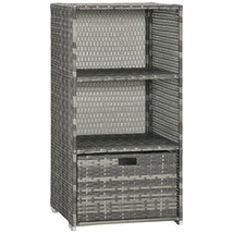 Outsunny Waterproof Rattan Pool Towel Rack - Indoor Outdoor Spa Storage - $4,603.88 MXN