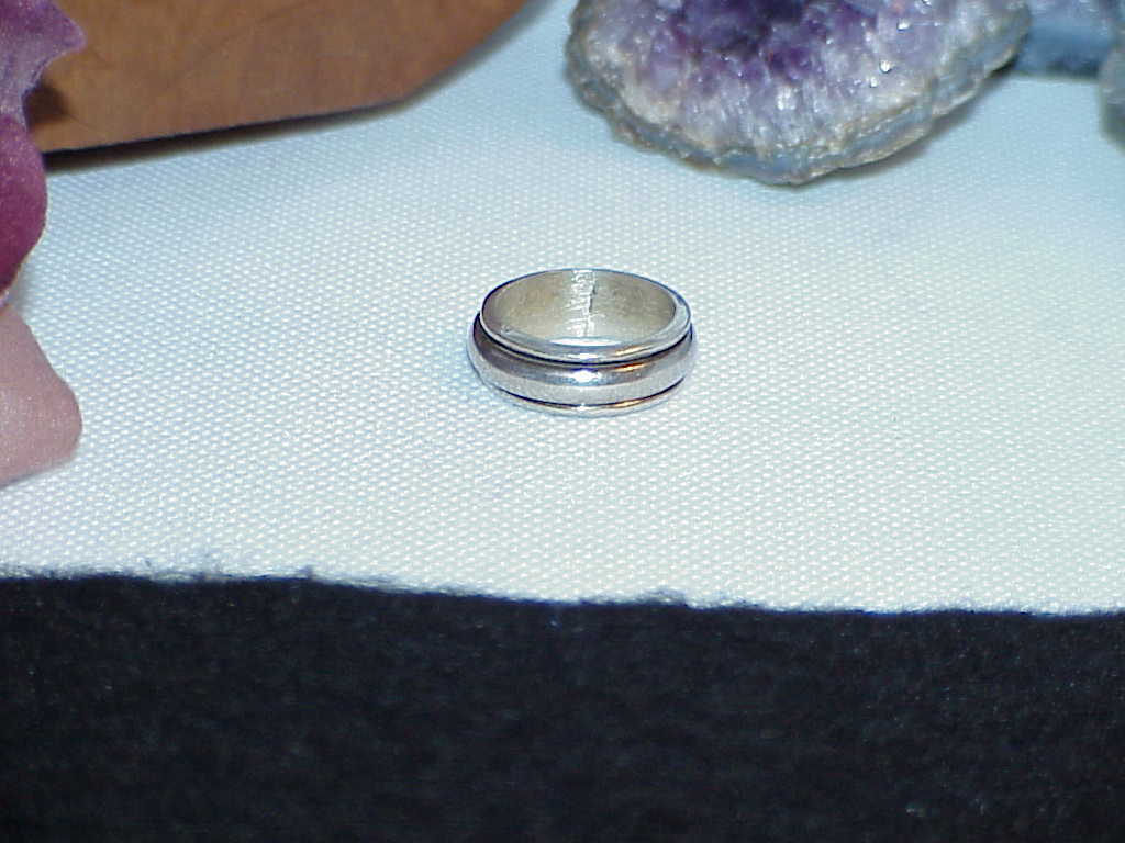 Sterling Band Ring Spinner Sz 7 Gram 7.9 Antique Modern Vintage Wedding ... - $24.74