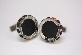 HUBLOT Black Rubber Polished Titanium H Logo Round Cufflinks 20mm BM.05.NX - £735.49 GBP
