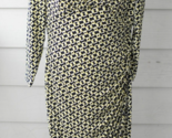 Lauren Ralph Lauren Dress Black Gold Chain Ruched V-Neck Office Career S... - $39.99