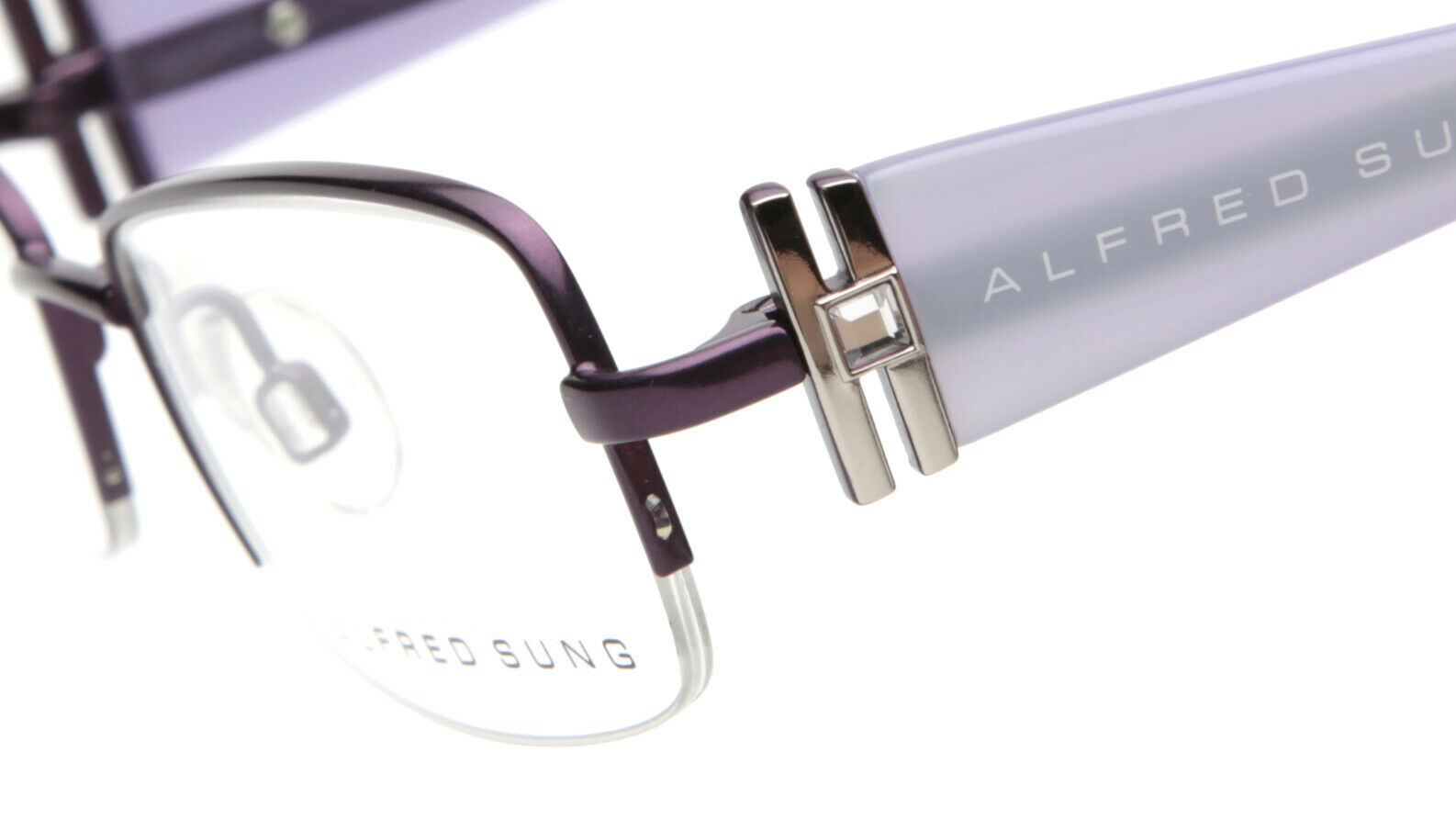 NEW ALFRED SUNG AS 4858 LAV CEN LAVENDER EYEGLASSES GLASSES AS4858 51-18-130mm Item image 6