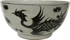 Bowl Phoenix Jar Vase Charcoal Black Ceramic Handmade Hand-Crafted - £278.33 GBP