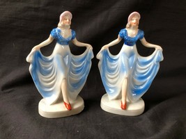 matching pair of antique porcelain figurines / ballerina s . +/- 1920 - £87.02 GBP
