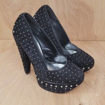 Shiekh Women’s Pumps Size 5.5 M Black high heels Platforms silver studs - $28.87
