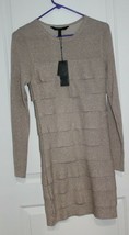 BCBG Max Azria Long Sleeve Sesame Combo Mariah Dress Size Women&#39;s SP With Tags  - £108.75 GBP