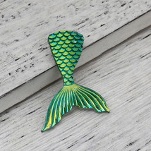 Mermaid Tail Cabochon Resin Scales Fairy Tale Flat Back Flatback Green 40mm - £2.38 GBP