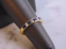 Women&#39;s Vintage Estate 18K Gold Diamond &amp; Sapphire Ring by Spark 4.0g E870 - £989.20 GBP