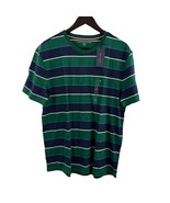 Tommy Hilfiger Green Stripe Short Sleeve Tee Size Large New - £18.47 GBP