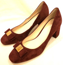 Cole Haan Grand OS Tali Bow Pump Heels Size-10.5B Cordovan Suede - £47.05 GBP
