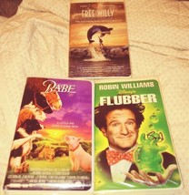 Lot Of 3 Walt Disney Vhs Tapes- Free Willy,Babe,Robin Williams Flubber - £2.34 GBP