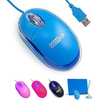 Kids Mouse For Laptop Usb Ergonomic Mouse Wired Optical Mice For Pc Mouse Blue C - £13.28 GBP