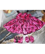 Build-A-Bear Hot Pink/Black Rose Lace Formal Dress W/Purse &amp; Bow - $32.62 CAD