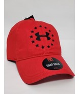Under Armour Freedom Snapback Cap Apple Red and Black Stars Adjustable NWT - £15.56 GBP