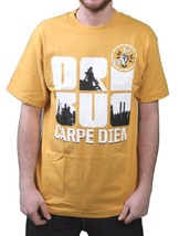 Orisue Hombres Oro Amarillo Blanco Carpe Diem Unión Working Industria Camiseta - £11.76 GBP
