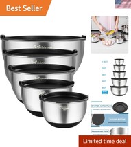 Versatile 5-Piece Mixing Bowl Set - Includes Airtight Lids and Stackable... - $95.99