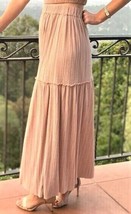 Maxi Tiered Skirt by Sabina Musayev Size-M Pink Made in Israel - £31.85 GBP