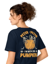 Unisex Organic Mid-Light T-Shirt - Pumpkin Back Print French Navy - $49.99