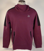 Puma Tech Style Cowl Neck Plum Purple Hooded Sweatshirt Hoodie Men&#39;s NWT - £79.67 GBP
