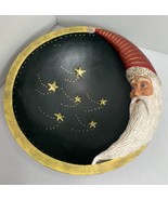 Kurt Adler Crescent Santa moon face Christmas bowl  Gorgeous Folk Art St... - £12.40 GBP