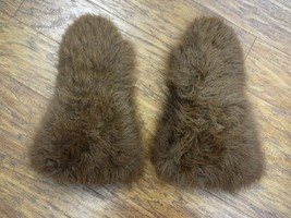 (AK-MITT-4) real genuine Bison buffalo hide fur mittens XL lined + leather WY - £408.18 GBP