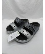 Crocs Classic Cozzy Glitter Sandal Black/Silver M5 W7 - $162.98 CAD