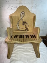 Hand Crafted Wood Doll Rocking Chair Pyrography Music Note Piano Keys Chair - £34.23 GBP