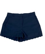 J Crew Womens Shorts Size 6 Black Scalloped Hem 2.5&quot; Inseam Cotton Stretch - $14.84