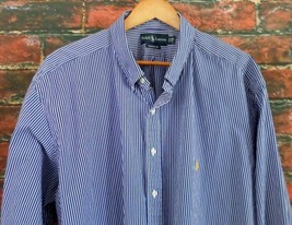 Ralph Lauren The Big Shirt 3XB Big Long Sleeve Blue Stripe Big Tall Clas... - $27.23