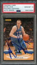 2009-10 Panini Basketball #214 Kevin Love Signed Card AUTO 10 PSA Slabbe... - $179.99
