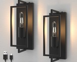 V03 Battery Operated Wall Sconce Set Of 2, Rechargeable Wall Lamp Vintag... - £133.12 GBP