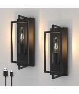 V03 Battery Operated Wall Sconce Set Of 2, Rechargeable Wall Lamp Vintag... - £135.38 GBP