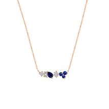 Simulated Round Pear Blue Sapphire Gemstone Multi Shape Pendant Necklace for Wom - £33.90 GBP