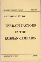 Terrain Factors In The Russian Campaign Wwii (1982) Dept Of The Army No. 20-290 - £8.59 GBP