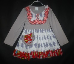 NEW Girls Boutique Penguin Long Sleeve Christmas Ruffle Dress 4-5 5-6 - £6.77 GBP