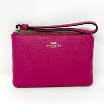 Coach Corner Zip Wristlet in Cerise Pink Leather 58032 New With Tags - £68.44 GBP