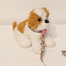 Our Generation Battat Small Mini White &amp; Brown Plush Puppy Dog w/ Leash ... - £7.89 GBP