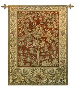 40x53 TREE OF LIFE Ruby Red William Morris Art Tapestry Wall Hanging  - $376.53 CAD